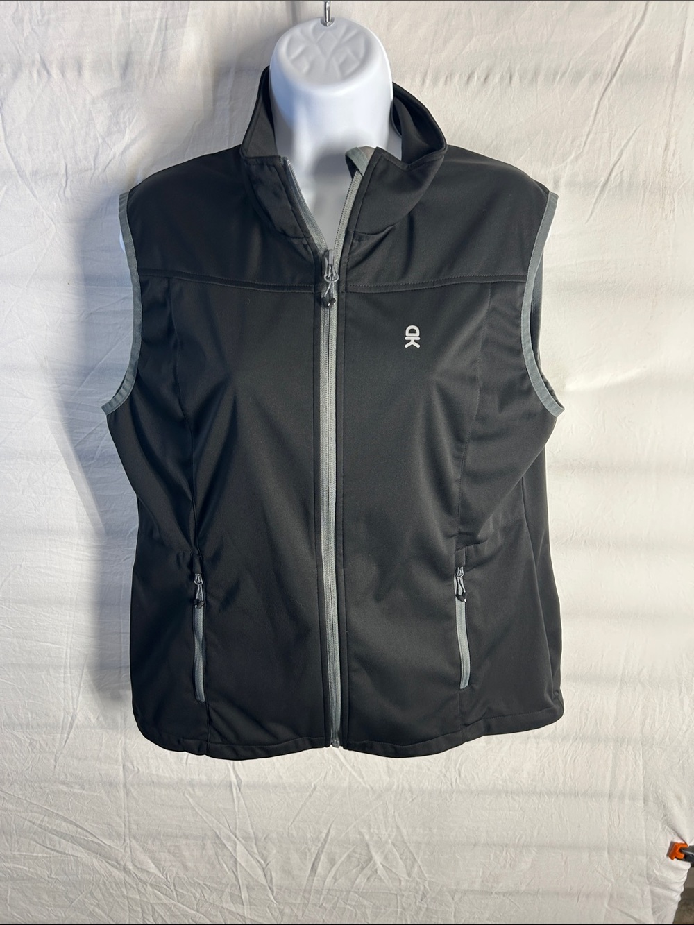 Black Ladies' Softshell Vest with Grey Trim - CK Logo